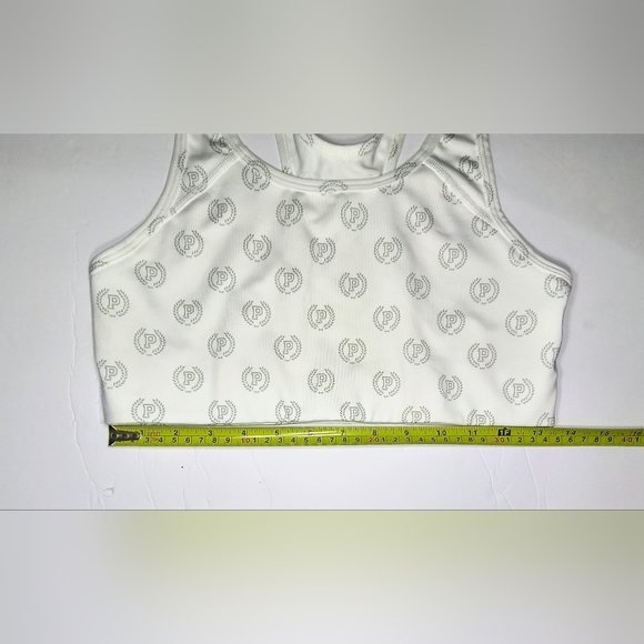 Victoria's Secret PINK Ultimate Unlined White Sports Bra With P Emblem Pattern L - Picture 5 of 6